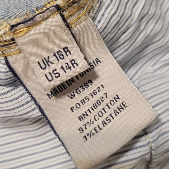 14R BODEN FLIP POCKET BLUE DENIM ABOVE KNEE JEAN SKIRT UK 18 / US 14 - Picture 6 of 12